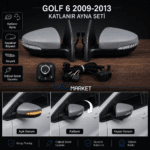 Golf 6 Katlanır Ayna Takımı + Modül