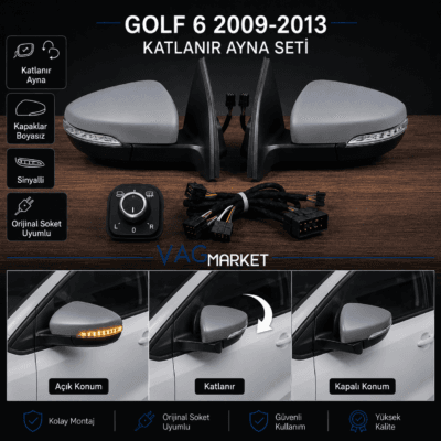 Golf 6 Katlanır Ayna Takımı + Modül